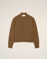 Ami Paris - Ami De Coeur Polohemd Aus Wolle - Lyst