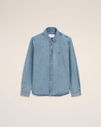 Ami Paris - Denim Shirt With Ami De Coeur - Lyst