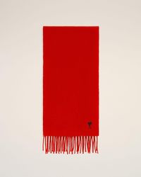 Ami Paris - Wool Scarf With Ami De Coeur - Lyst