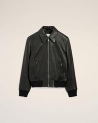 Ami Paris - Lamb Leather Zipped Jacket - Lyst