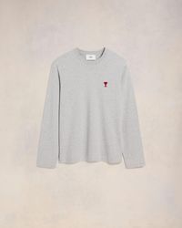 Ami Paris - Cotton Ami De Coeur Long Sleeves T-Shirt - Lyst