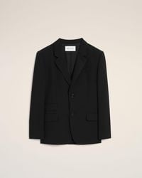 Ami Paris - Single Breasted Straight-Fit Wool Blazer - Lyst