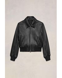 Ami Paris - Zipped Leather Jacket - Lyst