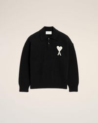 Ami Paris - Wool Polo With Ami De Coeur - Lyst