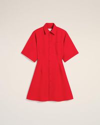 Ami Paris - Wool Short Sleeve Shirt Dress - Lyst