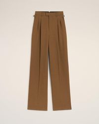 Ami Paris - Wool High Waist Tabs Wide Trousers - Lyst