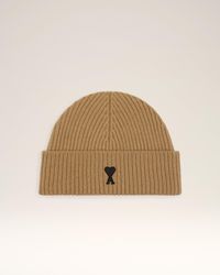 Ami Paris - Ami De Coeur Mütze Aus Brauner Wolle Braun - Lyst