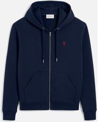 Ami Paris - De Coeur Zip-Up Hoodie - Lyst