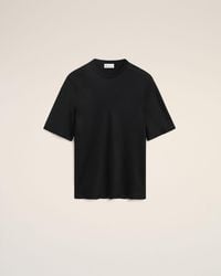 Ami Paris - Satin Short Sleeves Rib Detail T-Shirt - Lyst
