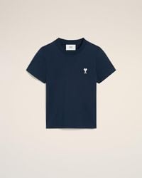 Ami Paris - Gekürztes Baumwoll-T-Shirt - Lyst