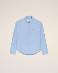 Ami Paris - Cotton Boxy Embroidered Ami De Coeur Shirt - Lyst