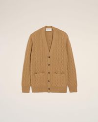 Ami Paris - Wool And Cotton Cable Stitch Cardigan - Lyst