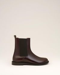 Ami Paris - Bottines Chelsea Bordeaux A Bout Anatomique En Cuir - Lyst