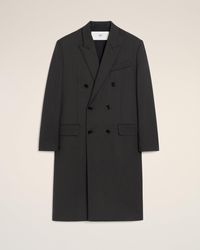 Ami Paris - Wool Double Breasted Straigth Coat - Lyst