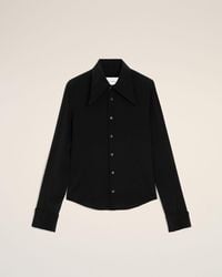 Ami Paris - Blended Silk Sharp Collar Adjusted Shirt - Lyst