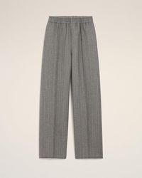 Ami Paris - Wool Herringbone Elasticated Trousers - Lyst