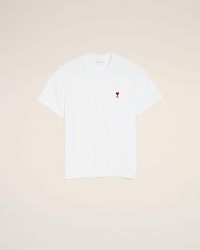 Ami Paris - Cotton T-Shirt With Ami De Coeur - Lyst