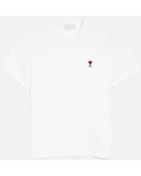 Ami Paris - Cotton T-Shirt With Ami De Coeur - Lyst