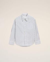 Ami Paris - Striped Cotton Ami De Coeur Wide Shirt - Lyst