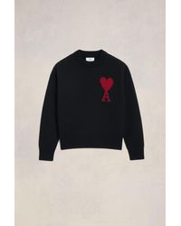Ami Paris - Red Ami De Coeur Sweater - Lyst
