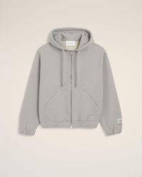 Ami Paris - Zipped Cotton Hoodie With Heritage Label - Lyst