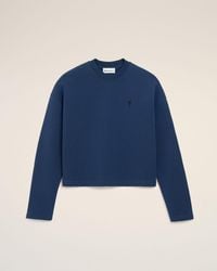 Ami Paris - Cotton Ami De Coeur Cropped Sweatshirt - Lyst