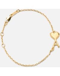 Ami Paris - Brass Thin Hammered Ami De Coeur Bracelet - Lyst