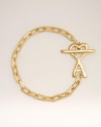 Ami Paris - Brass Hammered Ami De Coeur Bracelet - Lyst