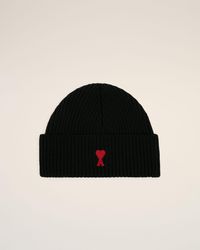 Ami Paris - Wool Beanie With Ami De Coeur - Lyst