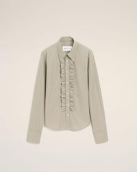 Ami Paris - Cotton Long Sleeve Ruffled Adjusted Shirt - Lyst