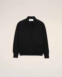 Ami Paris - Wool Shirt Collar Ami De Coeur Cardigan - Lyst