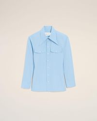 Ami Paris - Cotton Sharp Collar Fitted Shirt - Lyst