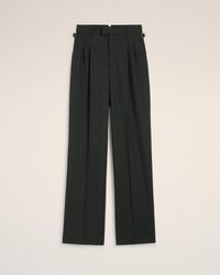 Ami Paris - Weite Hose Aus Schwarzer Wolle Mit Hoher Taille Grau - Lyst