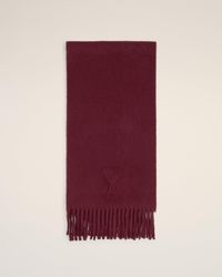 Ami Paris - Geprägter Ami De Coeur Schal Aus Wolle - Lyst