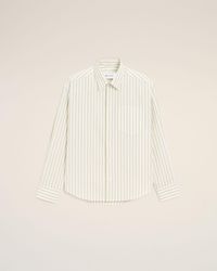Ami Paris - Striped Cotton Ami De Coeur Boxy Shirt - Lyst