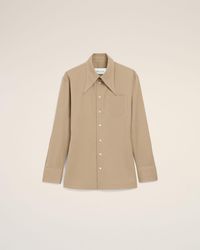 Ami Paris - Cotton Sharp Collar Fitted Shirt - Lyst