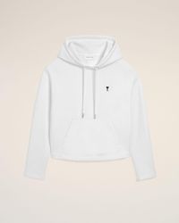 Ami Paris - Cotton Ami De Coeur Cropped Hoodie - Lyst