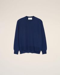 Ami Paris - Bleu Thin Wool Crewneck Ami De Coeur Sweater - Lyst