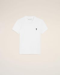 Ami Paris - Cotton Ami De Coeur Cropped T-Shirt - Lyst