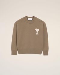 Ami Paris - Wool And Cotton Crewneck Ami De Coeur Sweater - Lyst