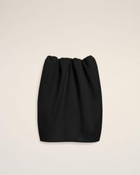 Ami Paris - Midi Gathered Satin Skirt - Lyst