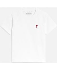Ami Paris - Cotton T-Shirt With Ami De Coeur - Lyst