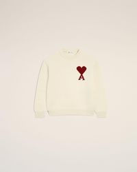 Ami Paris - Wool Ami De Coeur Crewneck Sweater - Lyst
