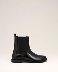 Ami Paris - Bottines Chelsea Noires A Bout Anatomique En Cuir - Lyst