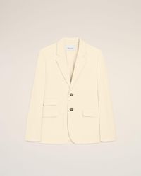 Ami Paris - Single Breasted Boxy Cotton And Linen Blazer - Lyst