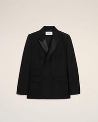 Ami Paris - New Wool Double Breasted Straight Smocking Jacket - Lyst