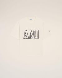 Ami Paris - Cotton Print T-Shirt - Lyst