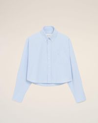 Ami Paris - Cropped Cotton Shirt With Embossed Ami De Coeur - Lyst