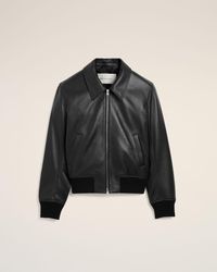 Ami Paris - Lamb Leather Zipped Jacket - Lyst