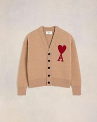 Ami Paris - Ami De Coeur Wool Cardigan - Lyst